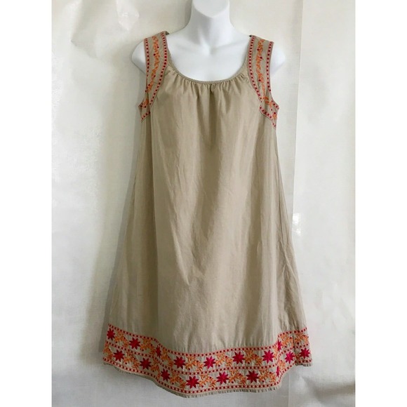 Calypso for Target Womens Dress Sz S Floral Embroidered Toupe/Pink Sheath A-Line - Picture 2 of 10